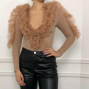 Tulle body with ruffles